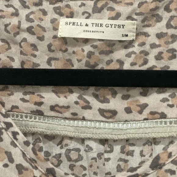 Spell Beige Leopard Print Blouse - Picture 5 of 5